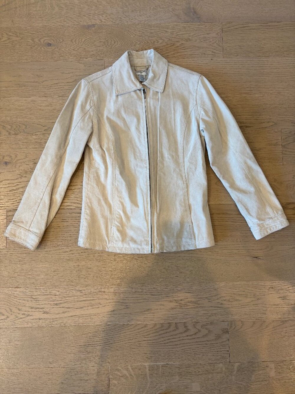 Chico's Tan Suede Leather Zip Jacket in Tan Size 0